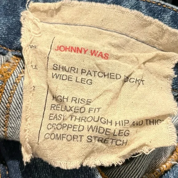 Johnny Was Shuri Floral Embroidered High-Rise Wide Leg Jeans Size 29 Inseam‎ - Picture 9 of 11